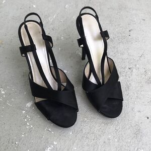 Jil Sanders Satin peep toe